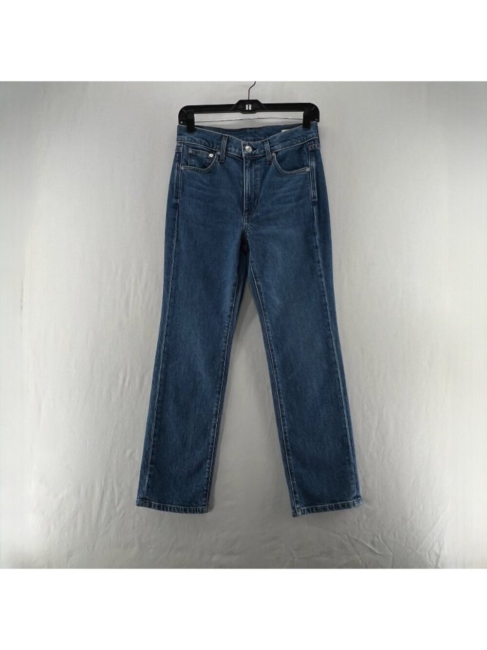 AYR The LaLa Straight Leg Jeans Womens 27S High Rise Denim Medium Wash Blue
